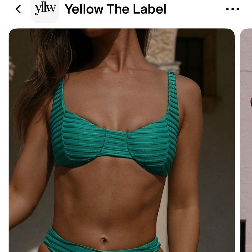 yllw Yellow the Label Bikini Top | Green | Texture | Supportive